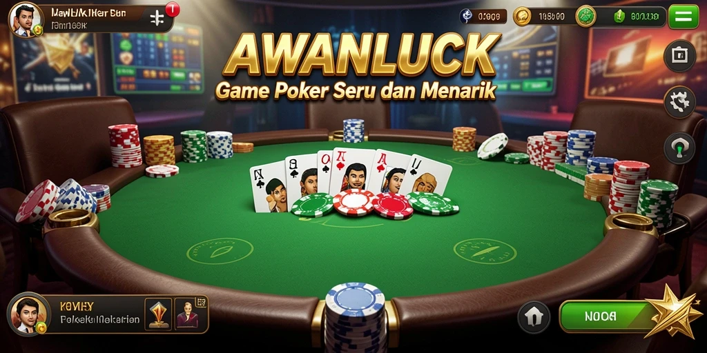 Tampilan gameplay Poker yang seru dan menegangkan.