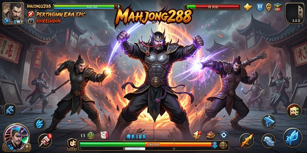 Gambaran aksi pertarungan seru dalam MAHJONG288.