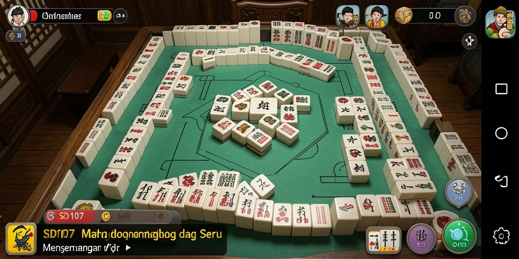 Tampilan gameplay seru dari SD107 yang menampilkan strategi Mahjong.